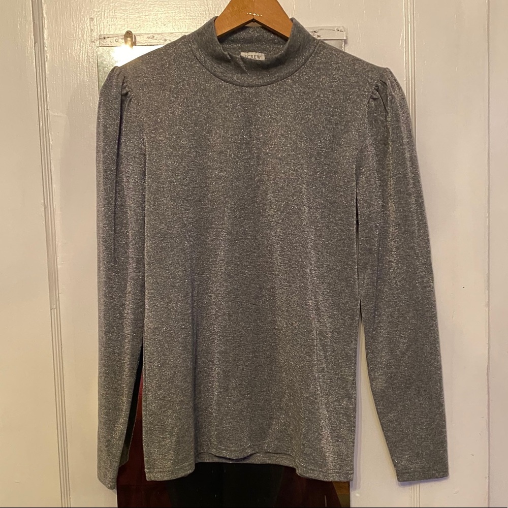 J. Crew Gray Shimmer Pullover